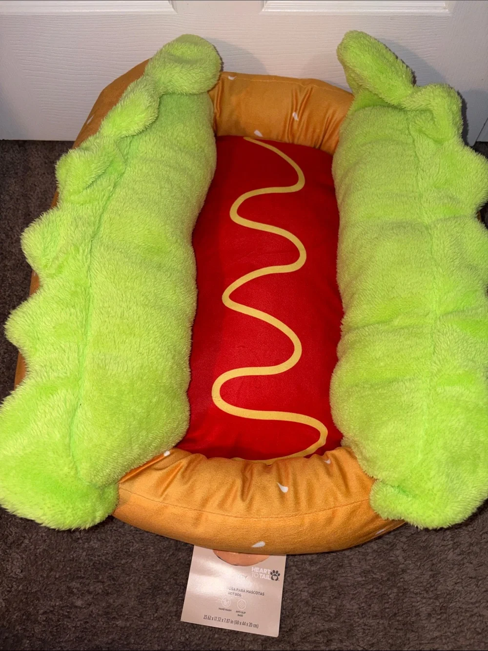 Novelty Hot Dog  Plush Pet Bed - Nwt